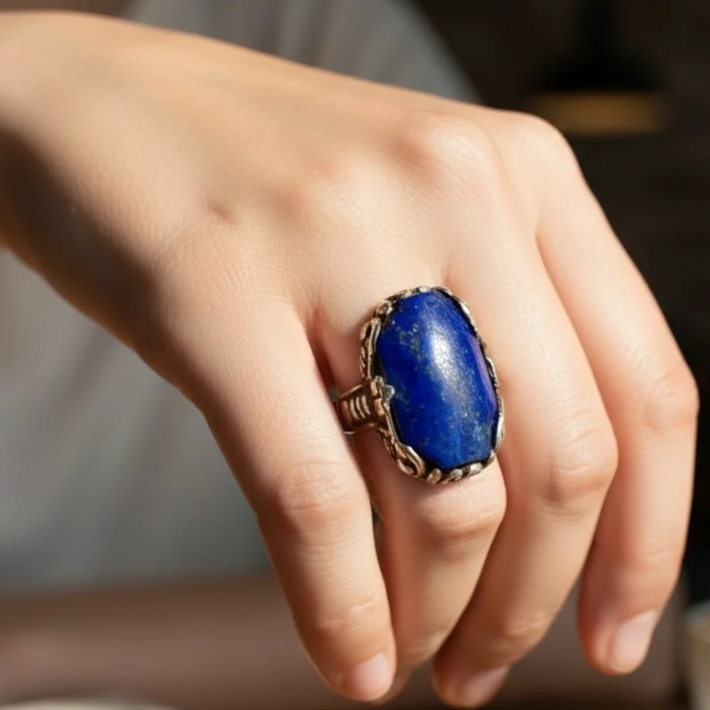 ✨️Lapis Lazuli Sterling Silver Filigree MCM Gorgeus Ring Size 6.25-6.5!
